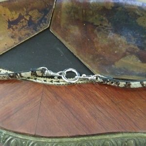 Leather one size snake print belt